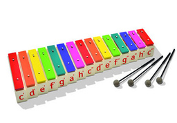 Glockenspiele, Xylophone und Klangbausteine