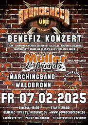 Benefiz Konzert mit der Waldbronner Marching Band + Müller & Friends - Für die Betroffenen des Großbrands am 31.12.24